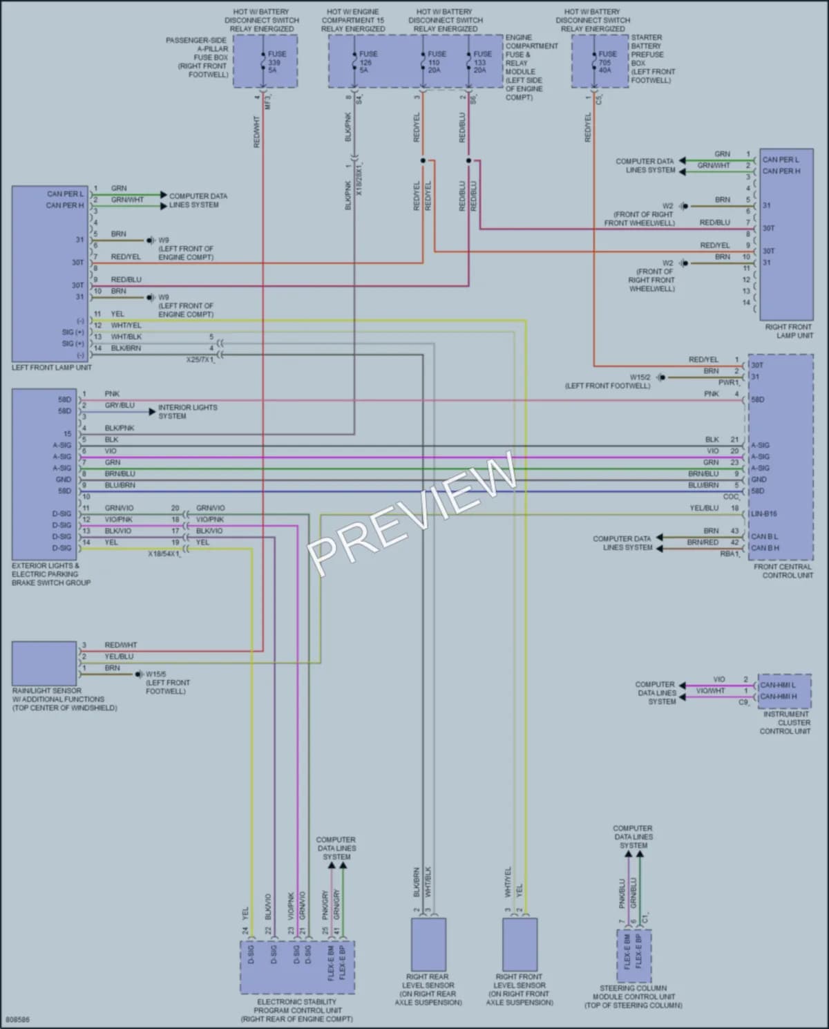 2022 MercedesBenz GLE450Coupe Headlights wiring diagram preview