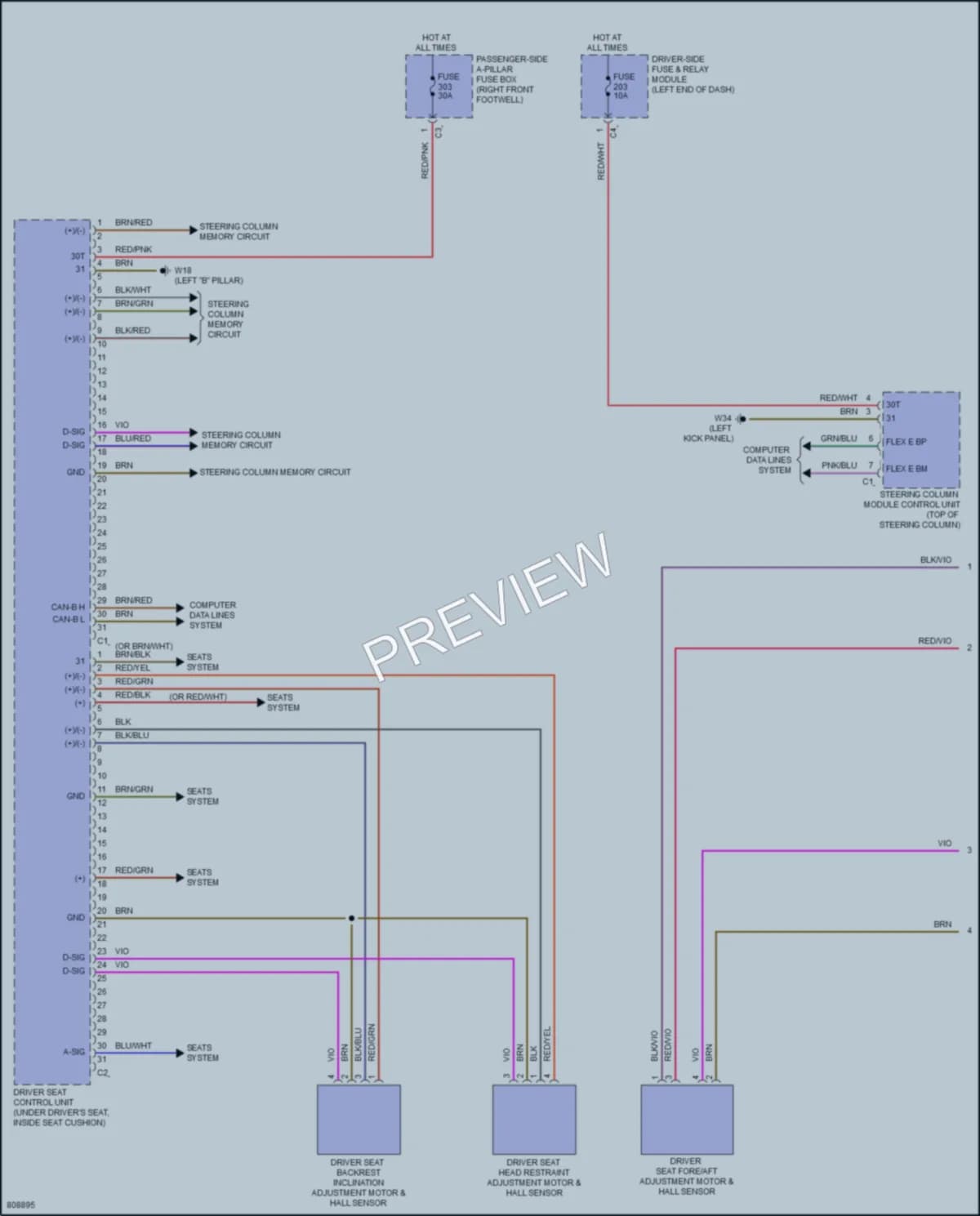 2022 MercedesBenz GLE450Coupe Memory Systems wiring diagram preview