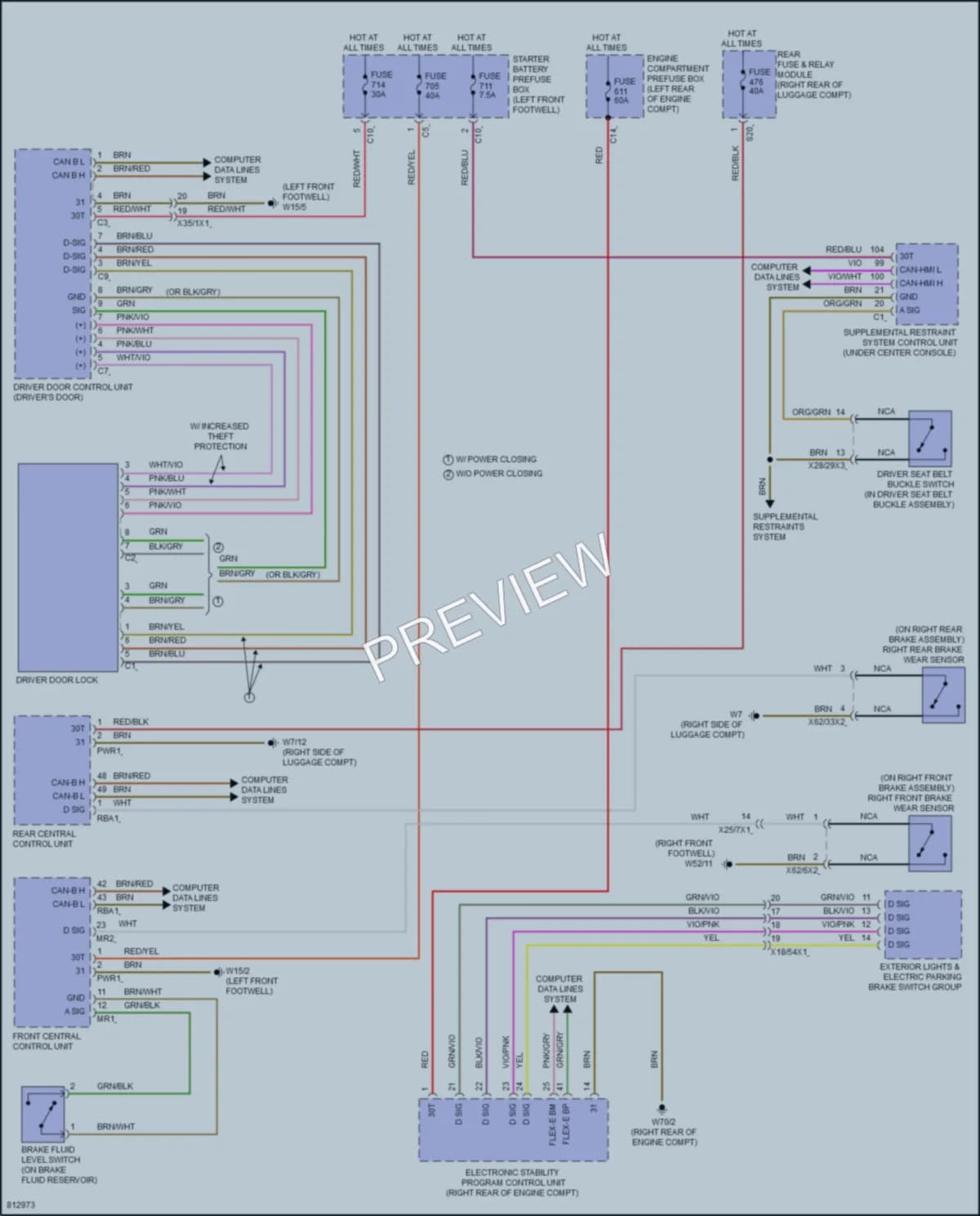 2022 MercedesBenz GLS450 Warning Systems wiring diagram preview