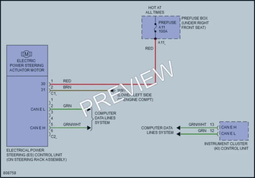 2022 MercedesBenz Metris Electronic Power Steering wiring diagram preview