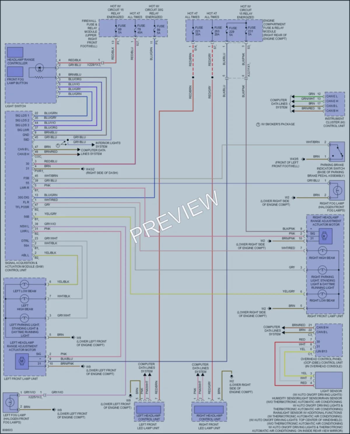 2022 MercedesBenz Metris Headlights wiring diagram preview