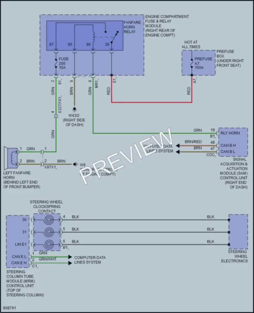 2022 MercedesBenz Metris Horn wiring diagram preview