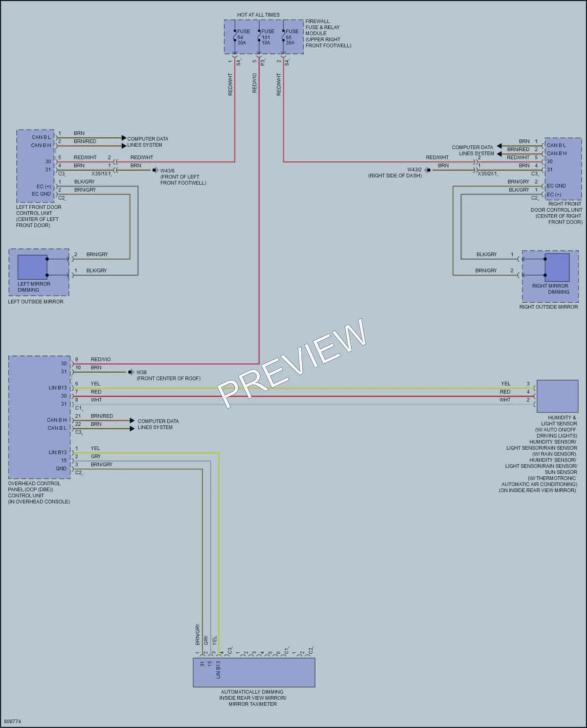 2022 MercedesBenz Metris Power Mirrors wiring diagram preview