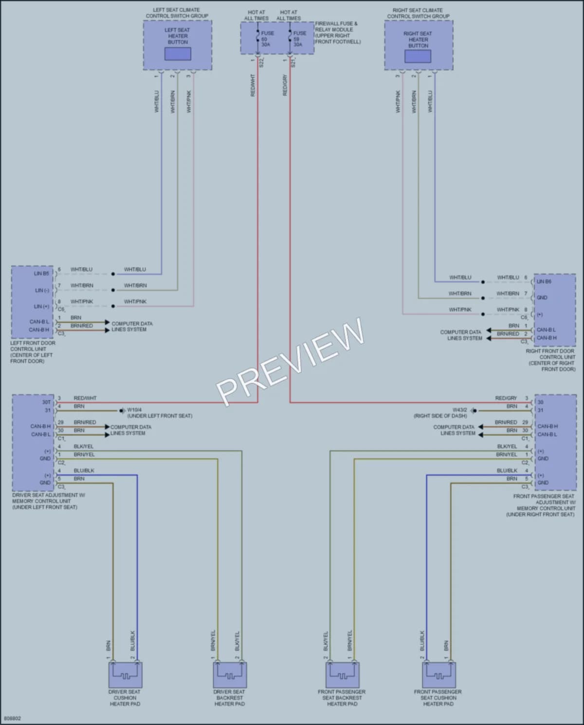 2022 MercedesBenz Metris Power Seats wiring diagram preview
