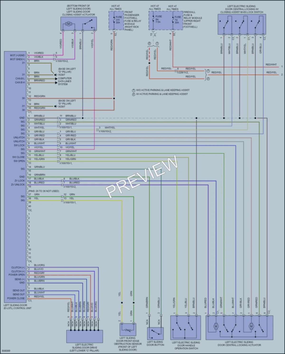 2022 MercedesBenz Metris Trunk Tailgate Fuel Door wiring diagram preview