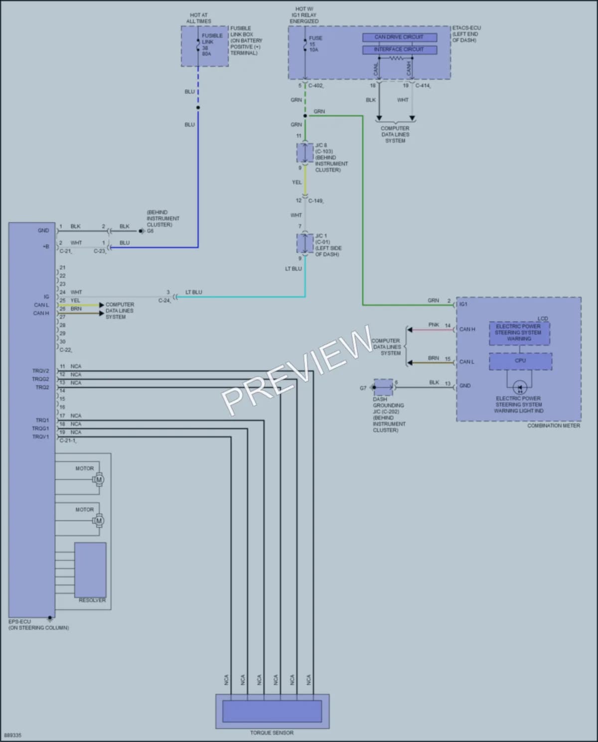 2022 Mitsubishi EclipseCross Electronic Power Steering wiring diagram preview