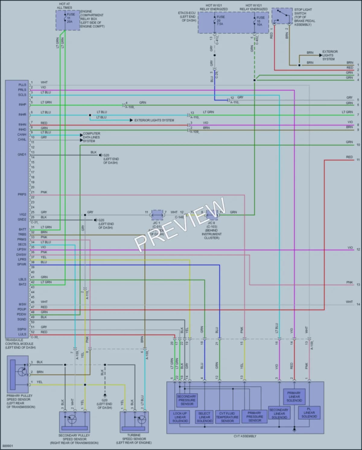 2022 Mitsubishi EclipseCross Transmission wiring diagram preview