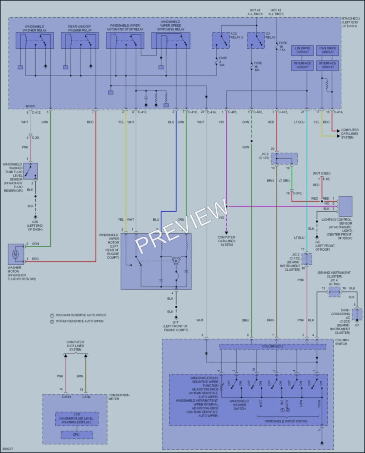 2022 Mitsubishi EclipseCross Wiper Washer wiring diagram preview