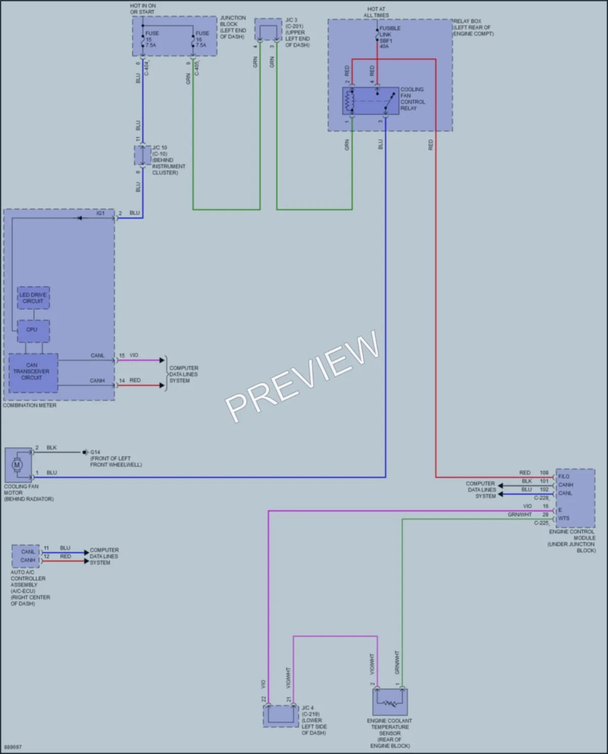 2022 Mitsubishi Mirage Cooling Fan wiring diagram preview