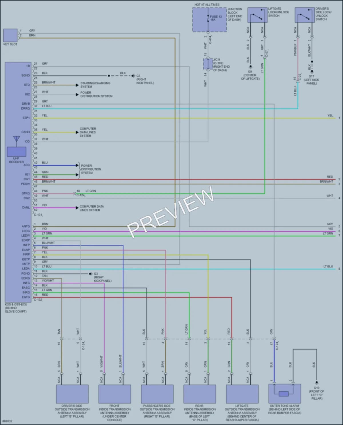 2022 Mitsubishi Mirage Power Door Locks wiring diagram preview