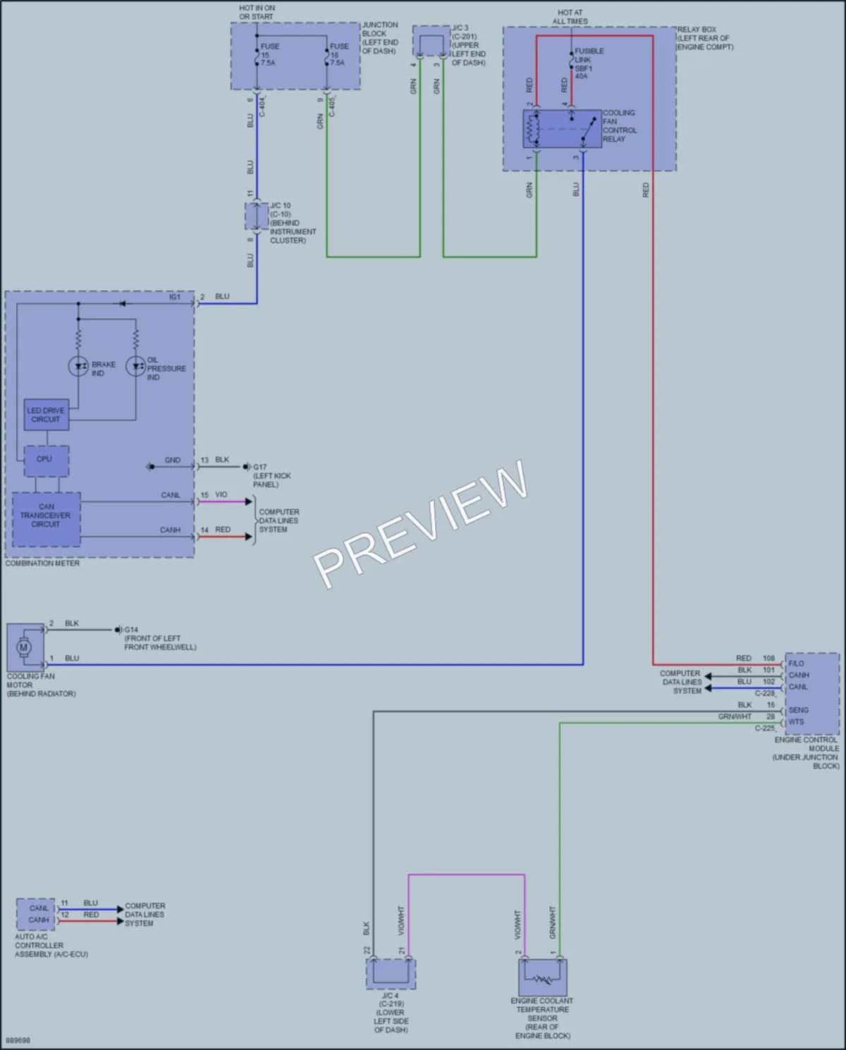 2022 Mitsubishi MirageG4 Cooling Fan wiring diagram preview