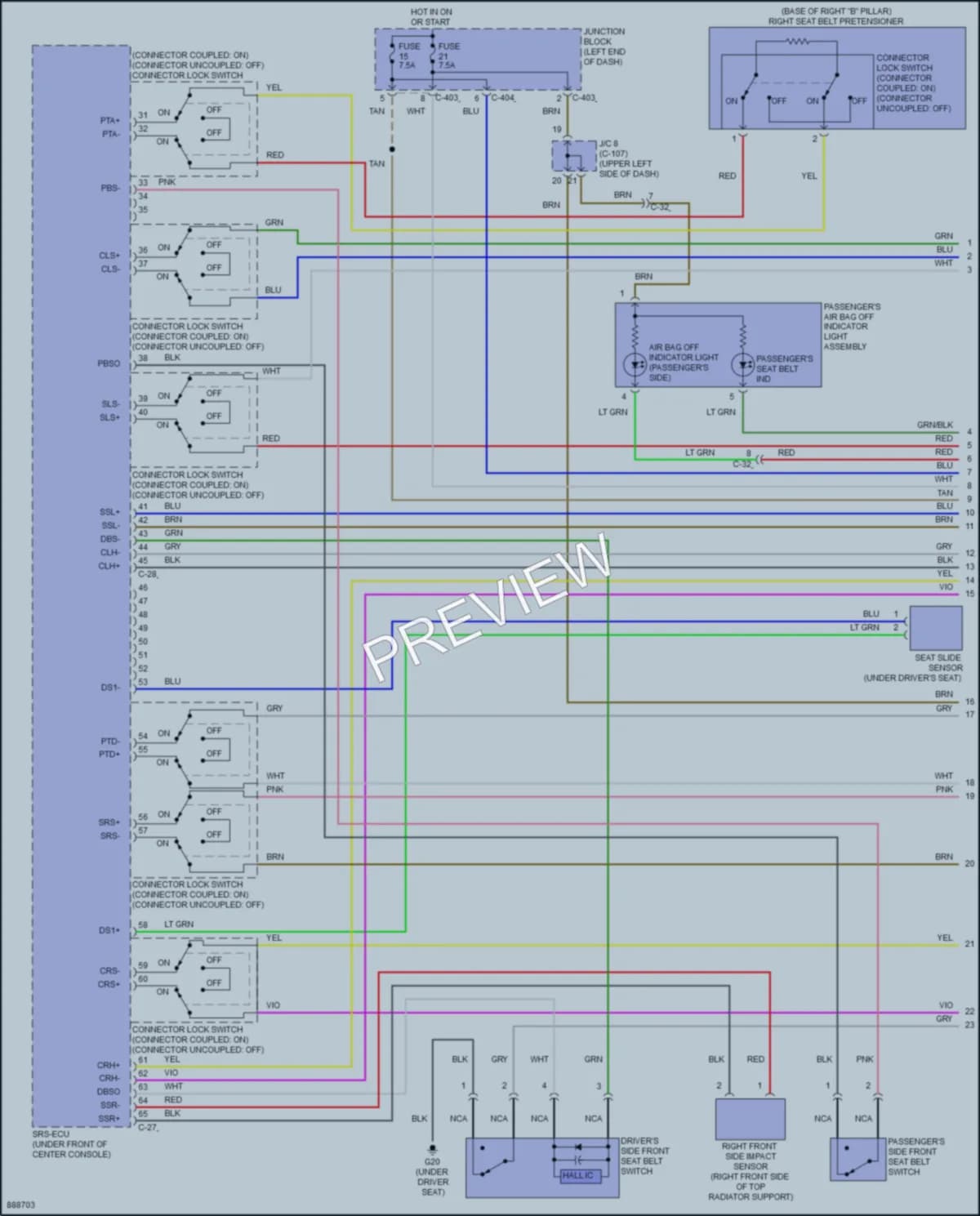 2022 Mitsubishi MirageG4 Supplemental Restraints wiring diagram preview