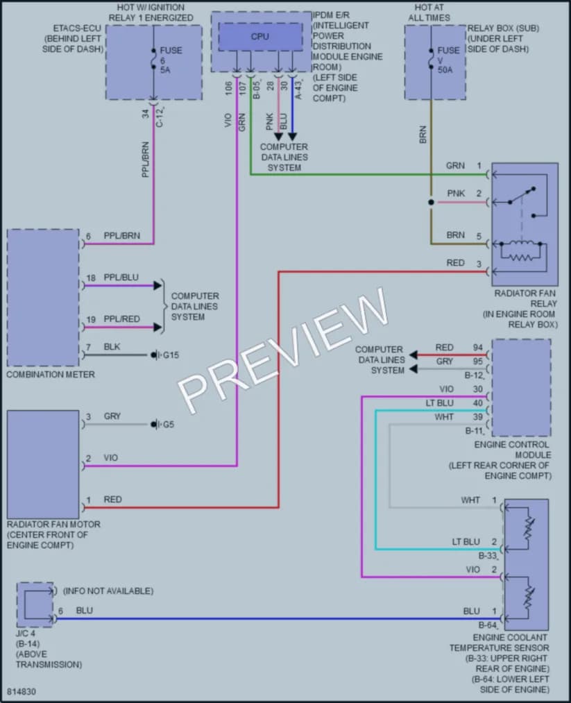 2022 Mitsubishi Outlander Cooling Fan wiring diagram preview