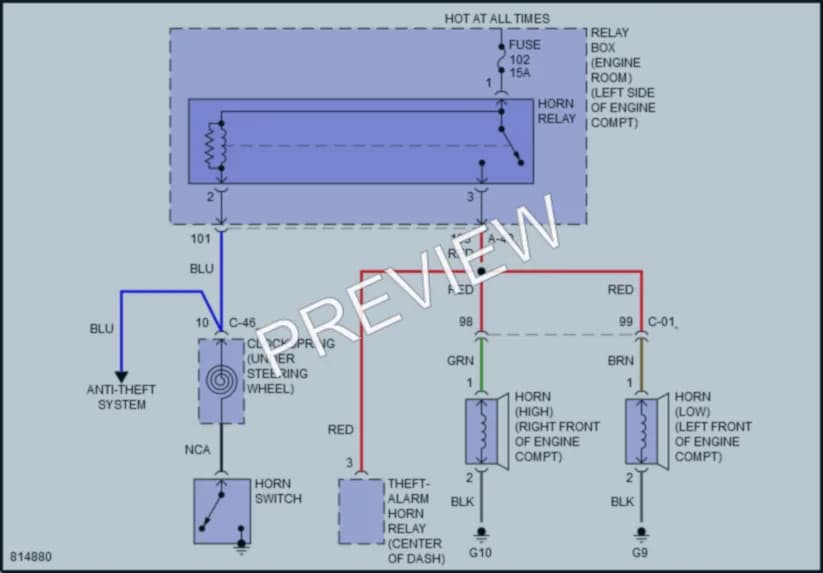 2022 Mitsubishi Outlander Horn wiring diagram preview