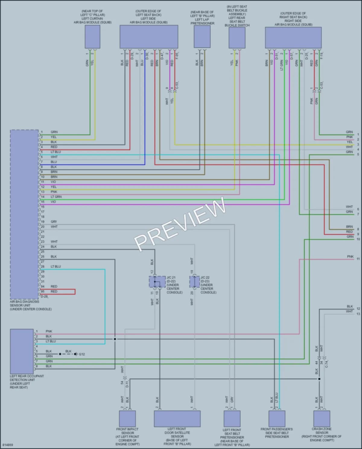 2022 Mitsubishi Outlander Supplemental Restraints wiring diagram preview