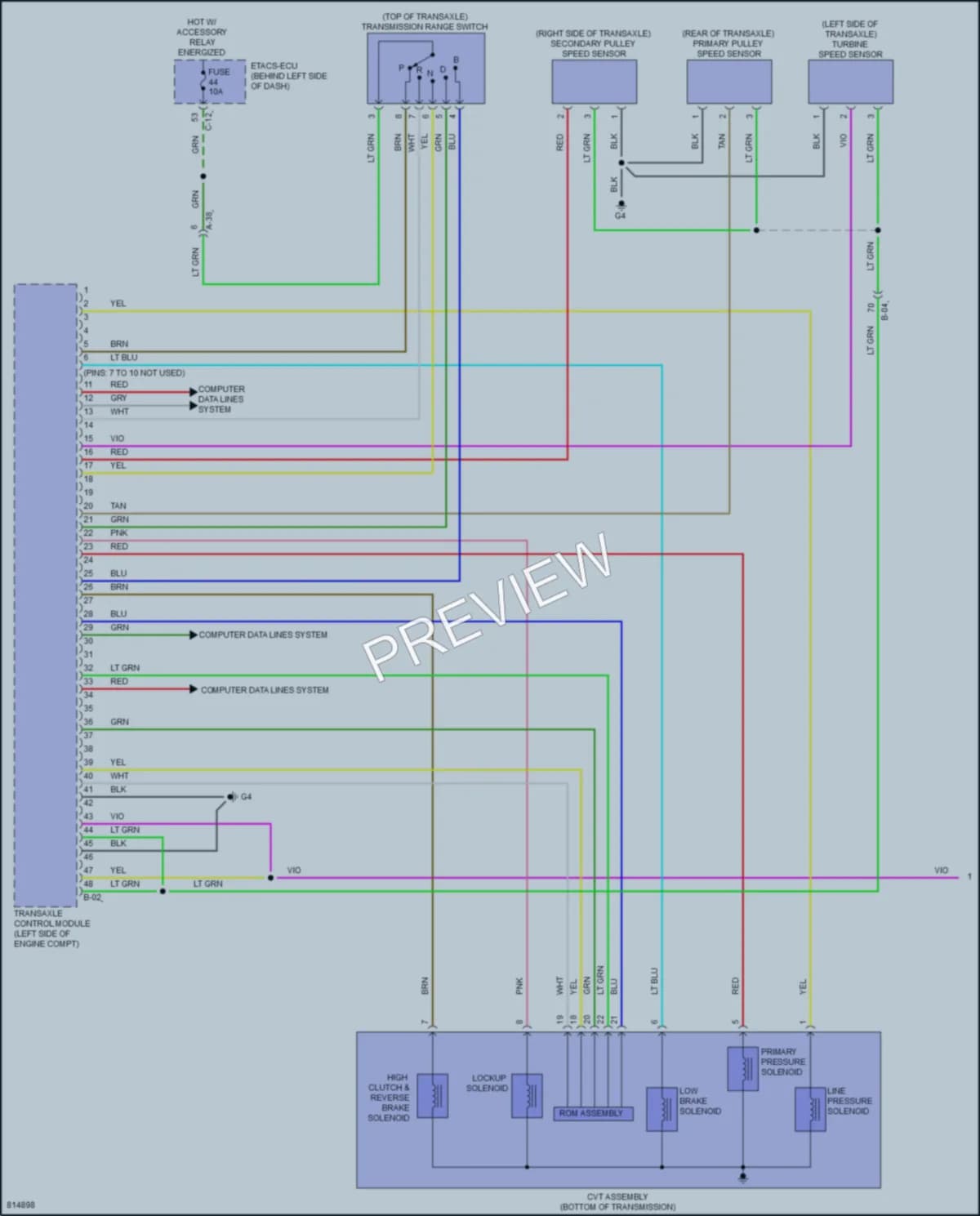 2022 Mitsubishi Outlander Transmission wiring diagram preview