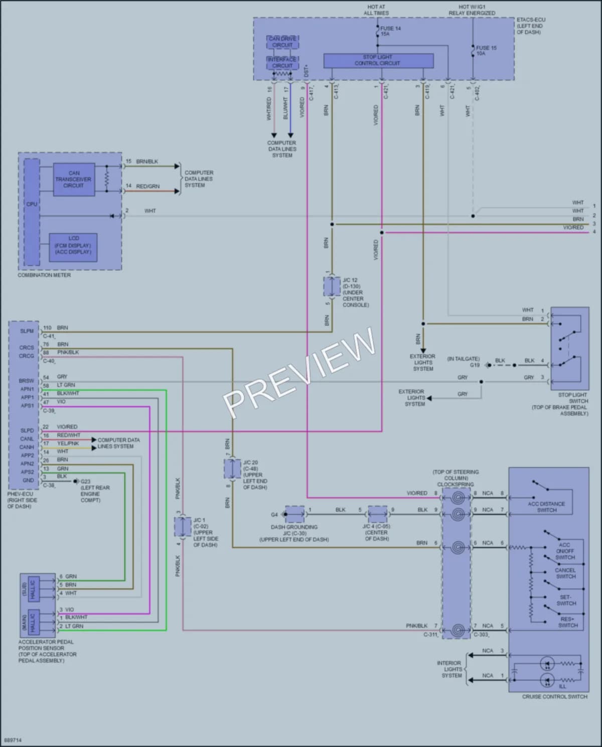 2022 Mitsubishi OutlanderPHEV Cruise Control wiring diagram preview