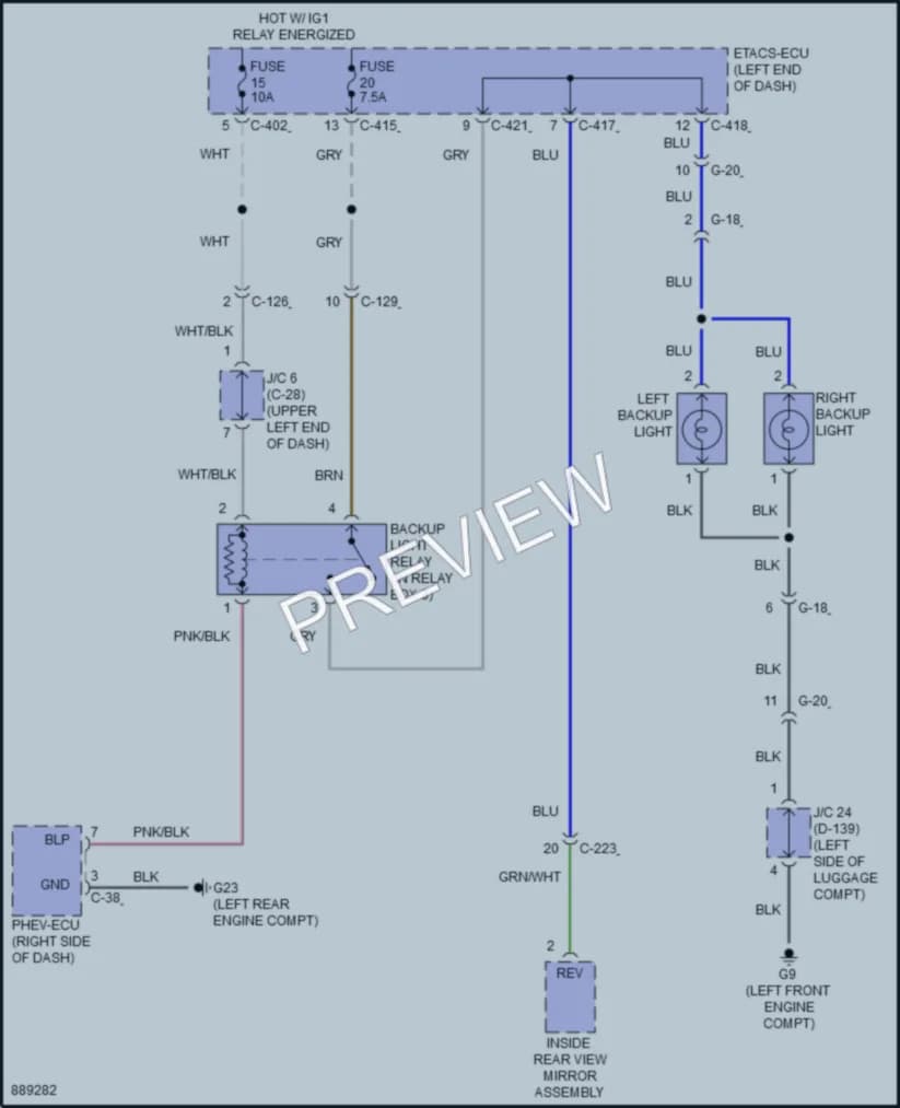 2022 Mitsubishi OutlanderPHEV Exterior Lights wiring diagram preview