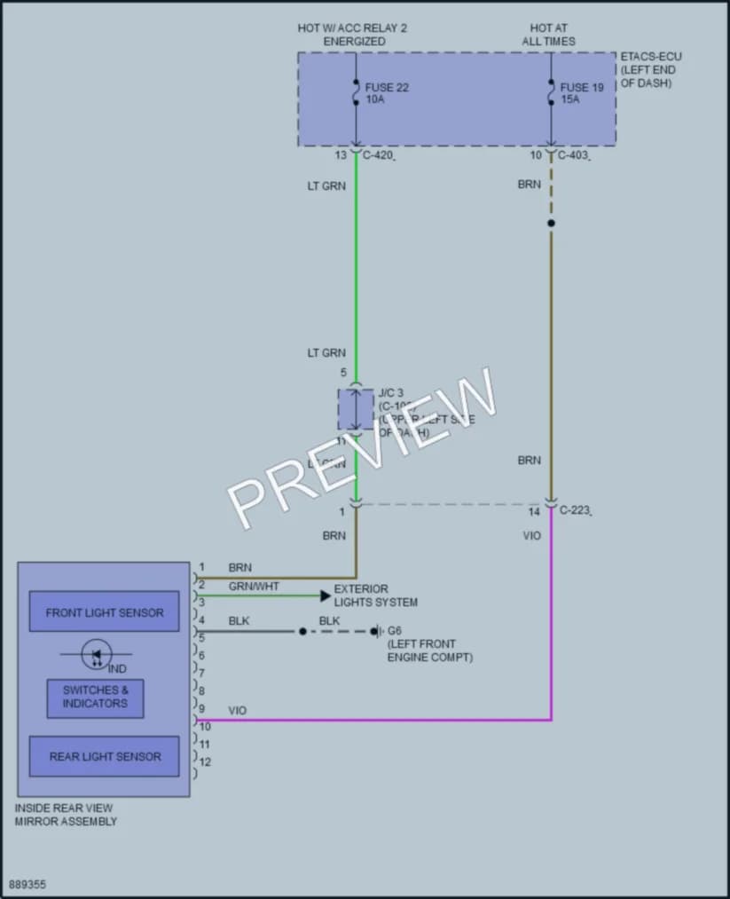 2022 Mitsubishi OutlanderPHEV Power Mirrors wiring diagram preview