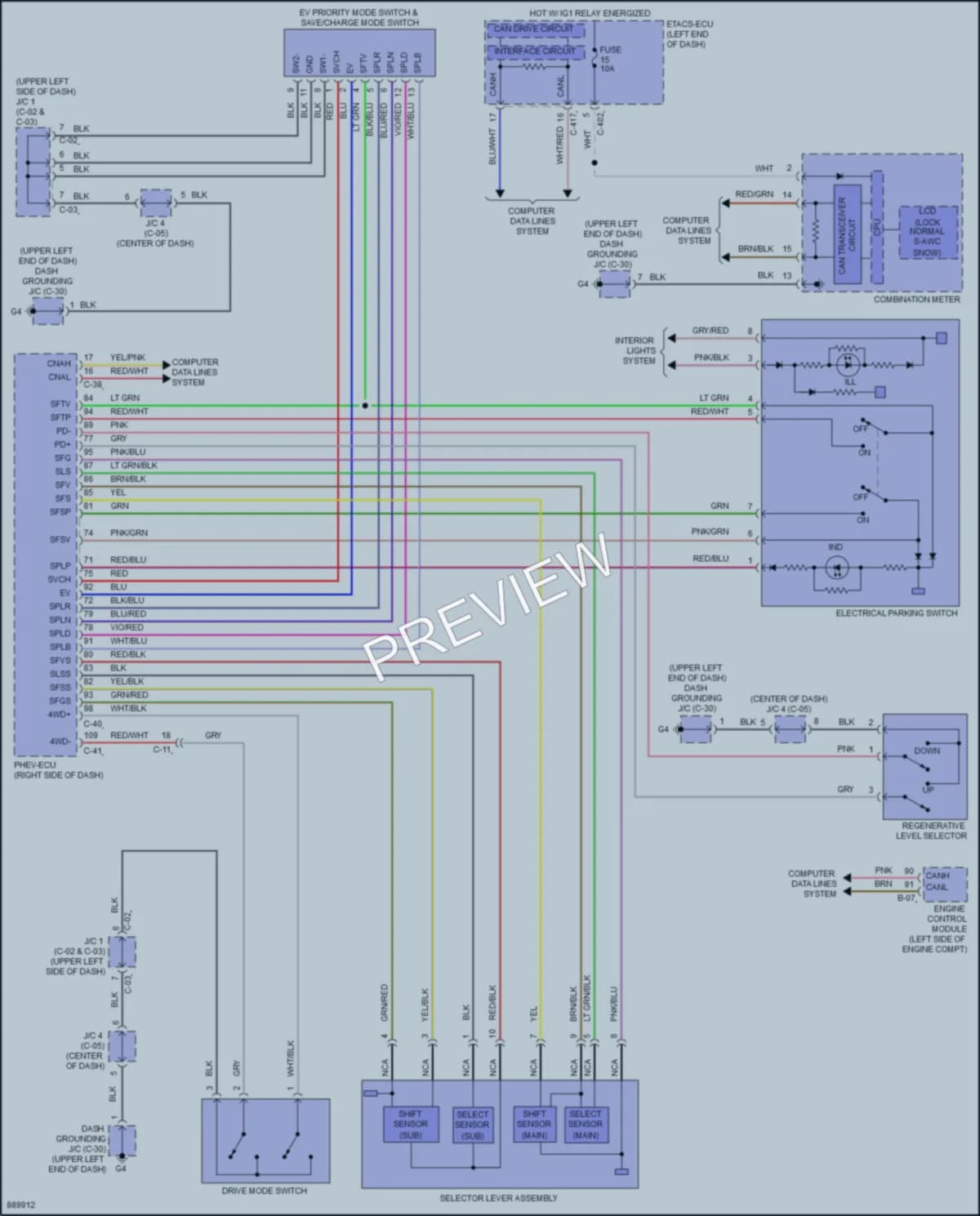 2022 Mitsubishi OutlanderPHEV Transmission wiring diagram preview