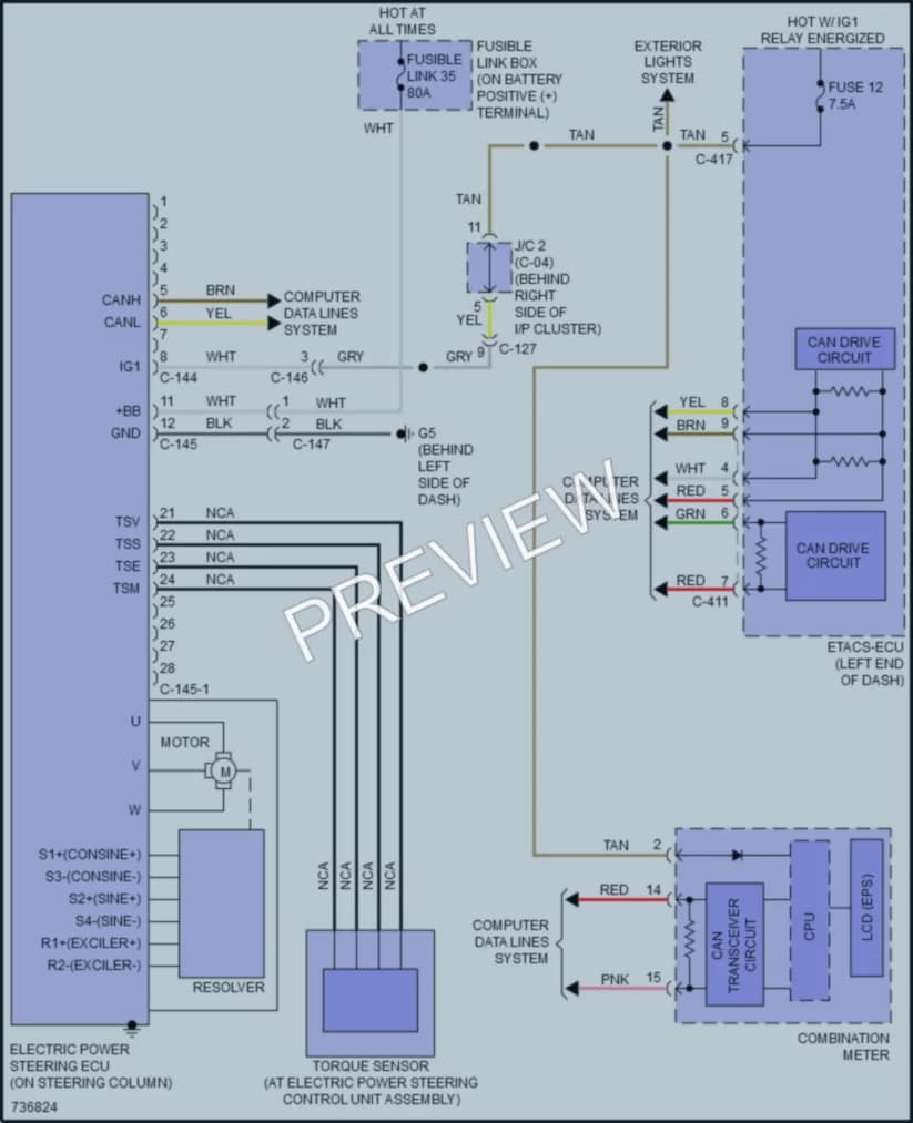 2022 Mitsubishi OutlanderSport Electronic Power Steering wiring diagram preview