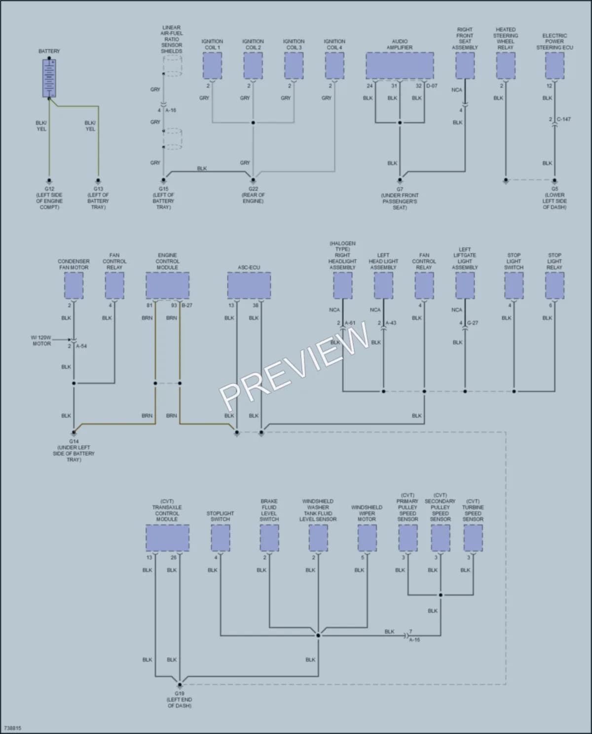2022 Mitsubishi OutlanderSport Ground Distribution wiring diagram preview
