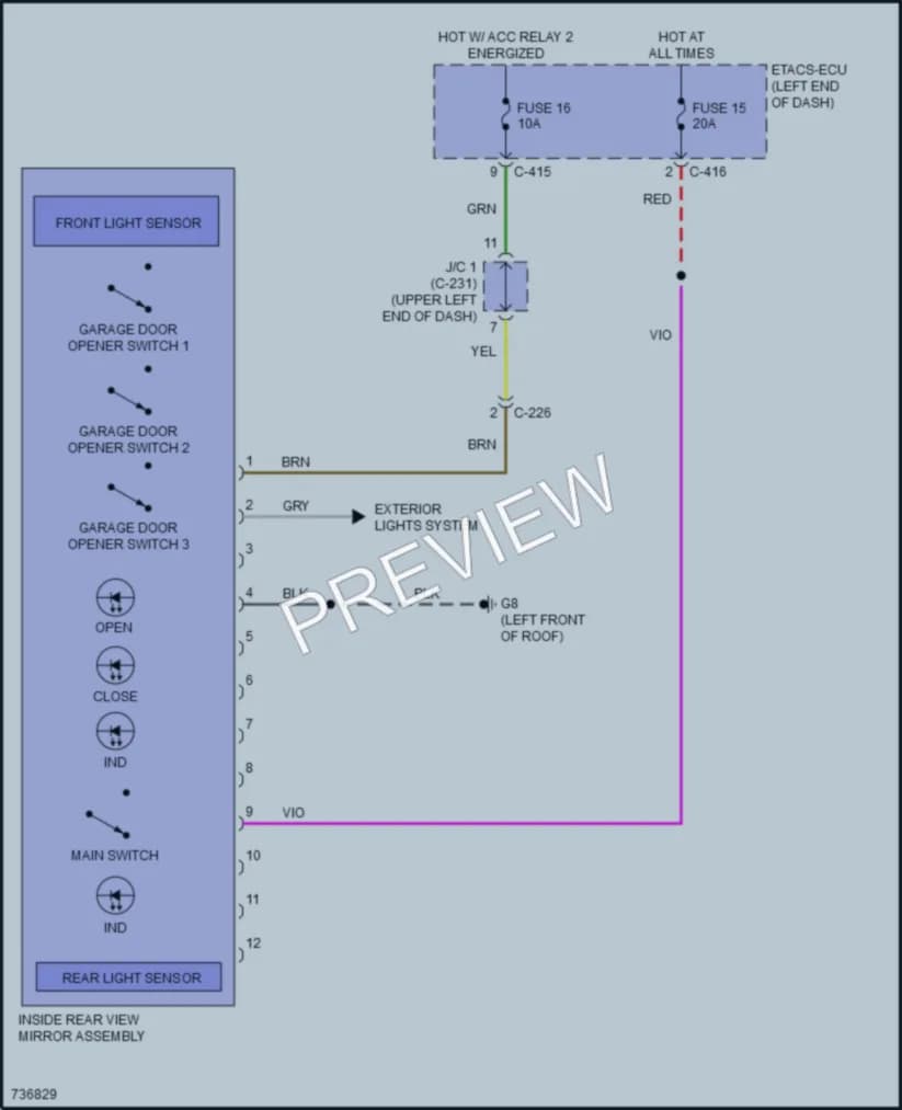 2022 Mitsubishi OutlanderSport Power Mirrors wiring diagram preview
