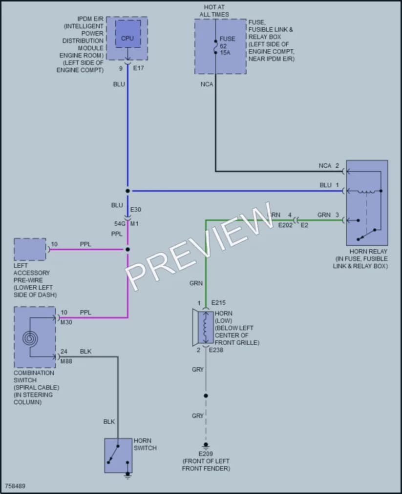 2022 Nissan Altima Horn wiring diagram preview