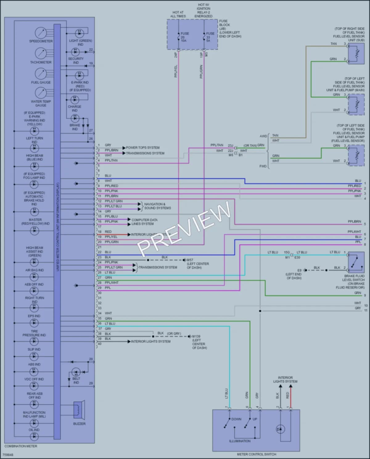 2022 Nissan Altima Instrument Cluster wiring diagram preview