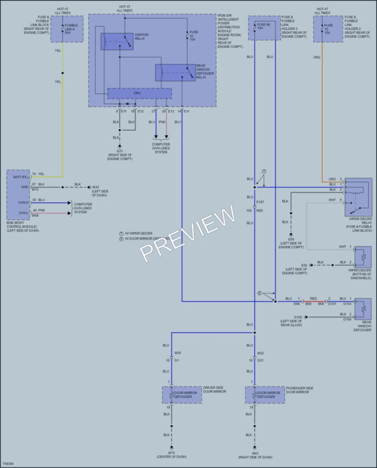 2022 Nissan Armada Defoggers wiring diagram preview