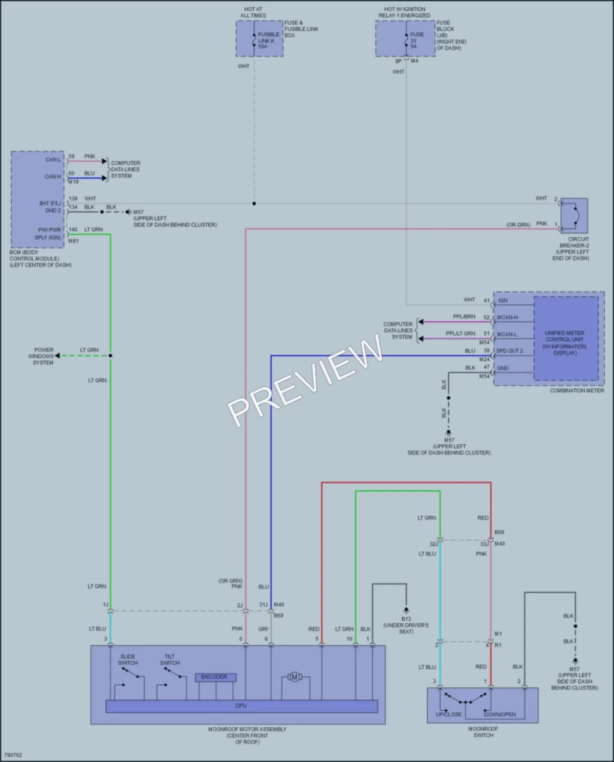 2022 Nissan Frontier Power Top Sunroof wiring diagram preview