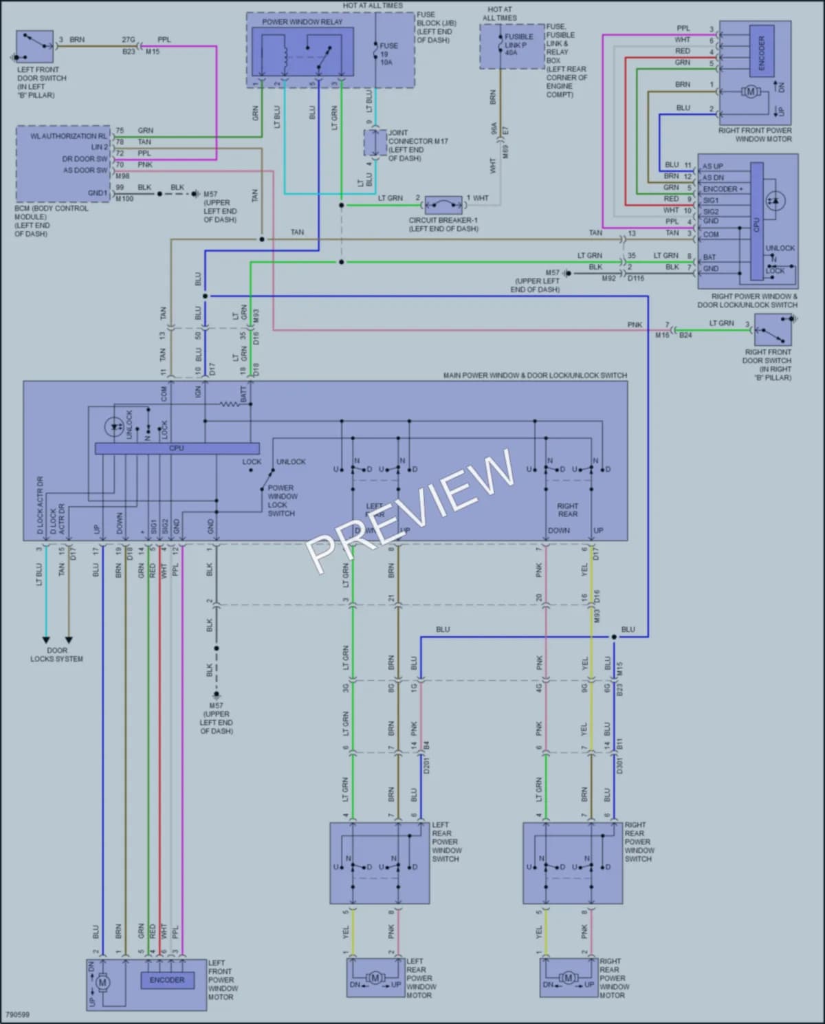 2022 Nissan Kicks Power Windows wiring diagram preview