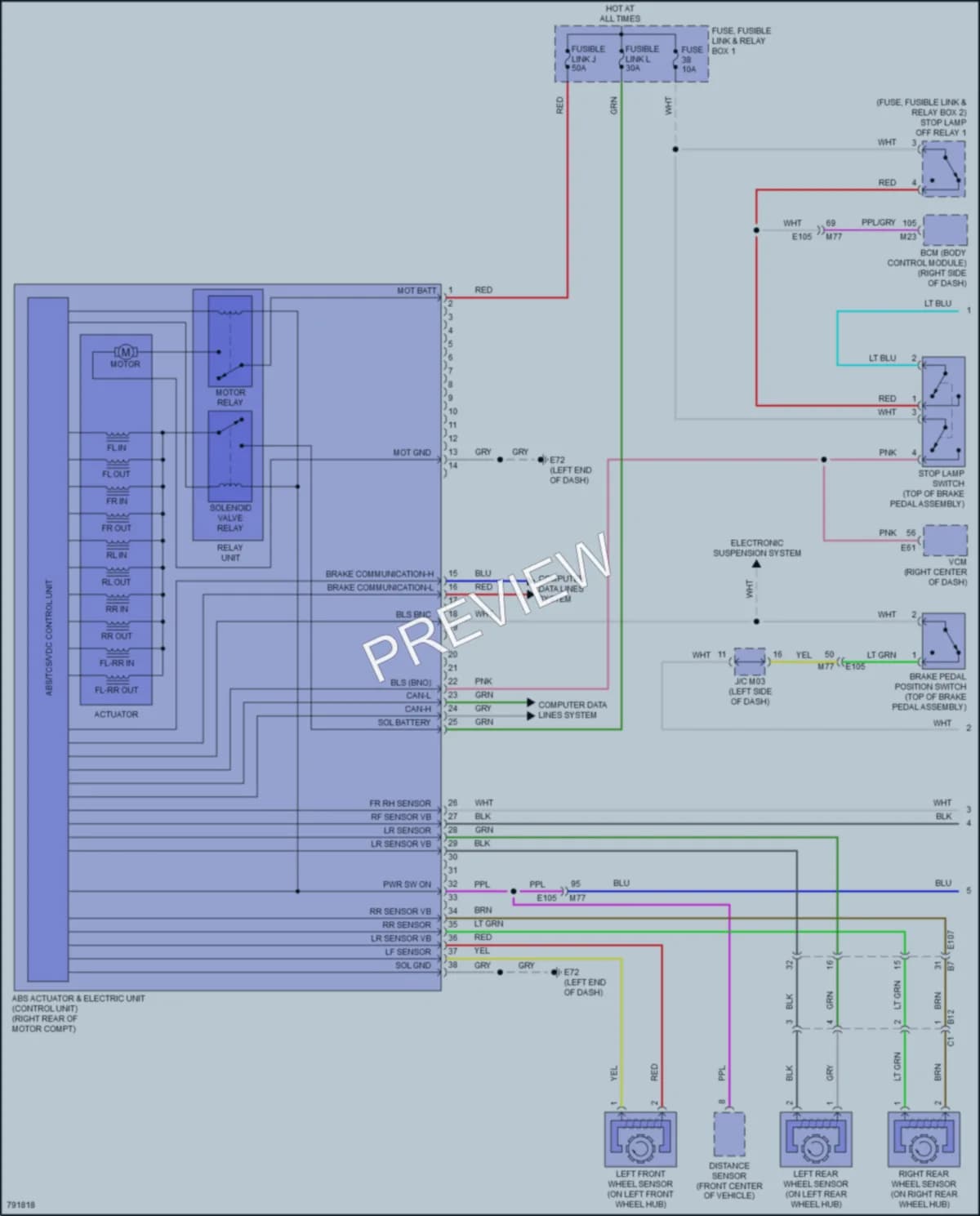 2022 Nissan LEAF Anti Lock Brakes wiring diagram preview