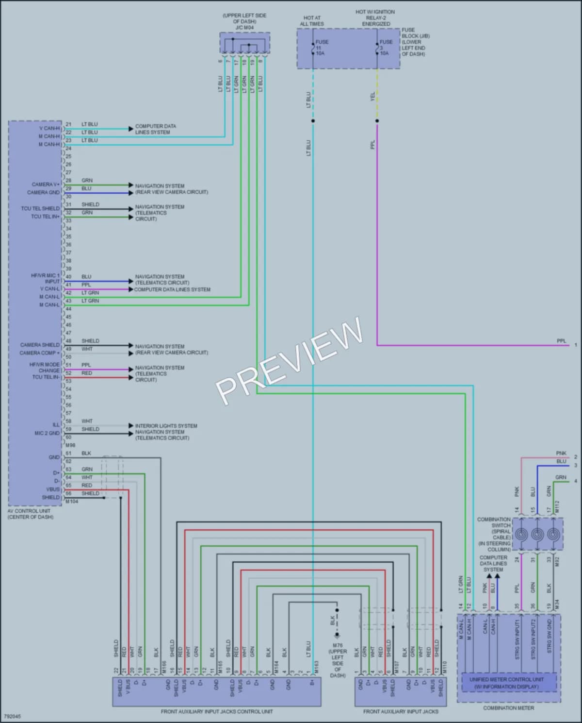 2022 Nissan LEAF Radio wiring diagram preview