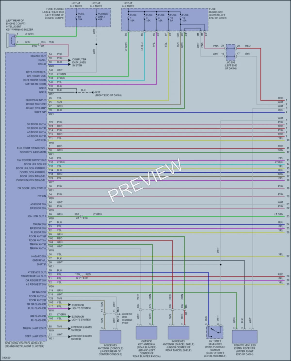 2022 Nissan Maxima Power Door Locks wiring diagram preview