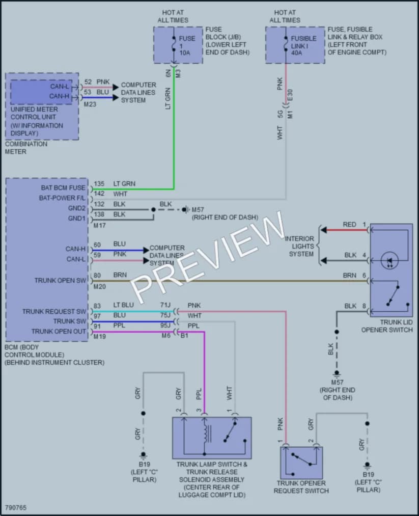 2022 Nissan Maxima Trunk Tailgate Fuel Door wiring diagram preview
