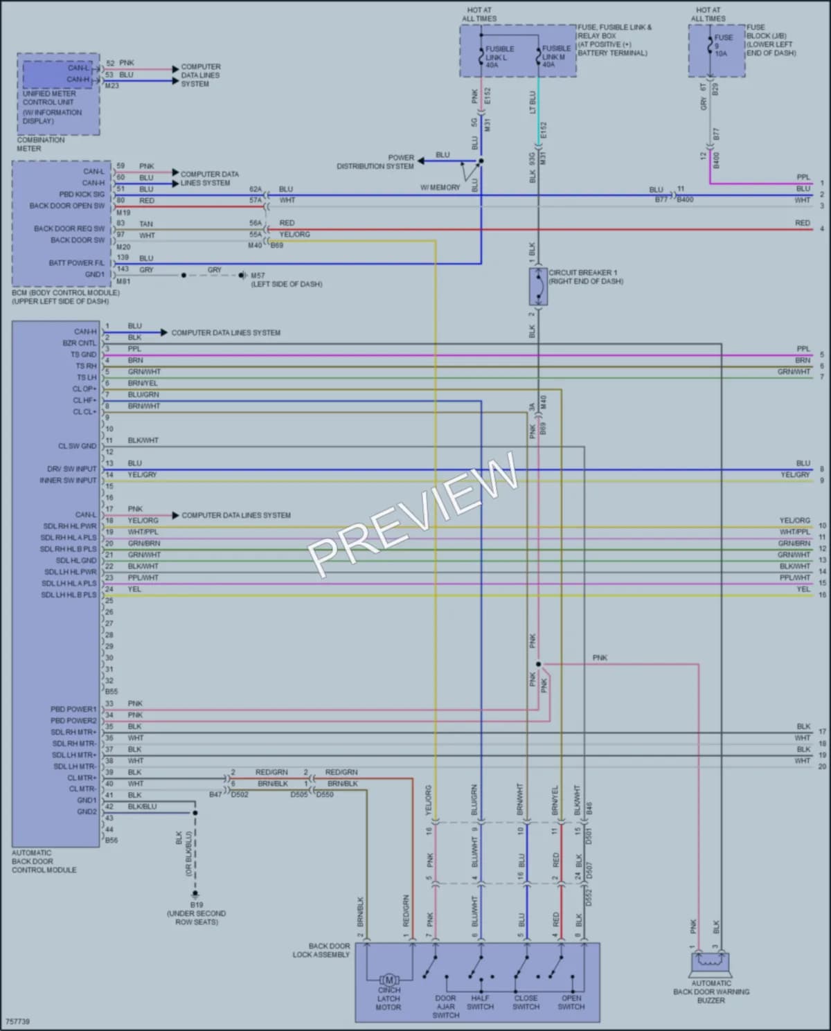 2022 Nissan Murano Trunk Tailgate Fuel Door wiring diagram preview