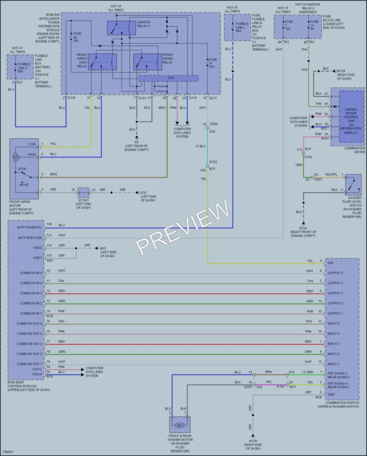 2022 Nissan Murano Wiper Washer wiring diagram preview