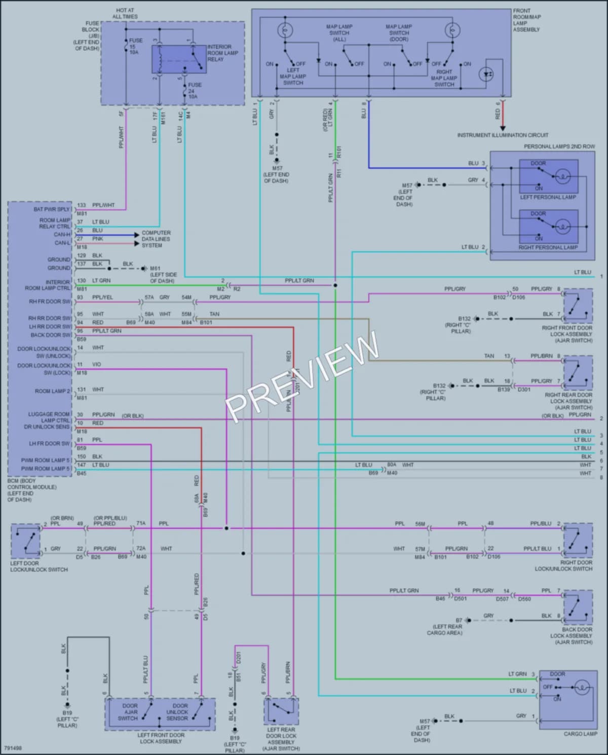 2022 Nissan Pathfinder Interior Lights wiring diagram preview