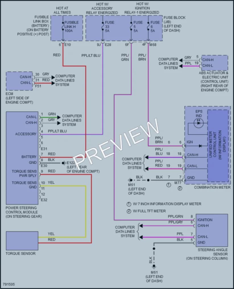 2022 Nissan Rogue Electronic Power Steering wiring diagram preview