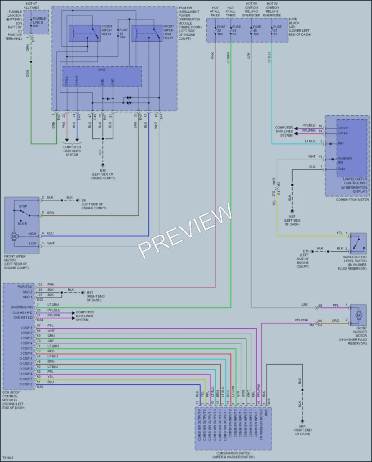 2022 Nissan Sentra Wiper Washer wiring diagram preview