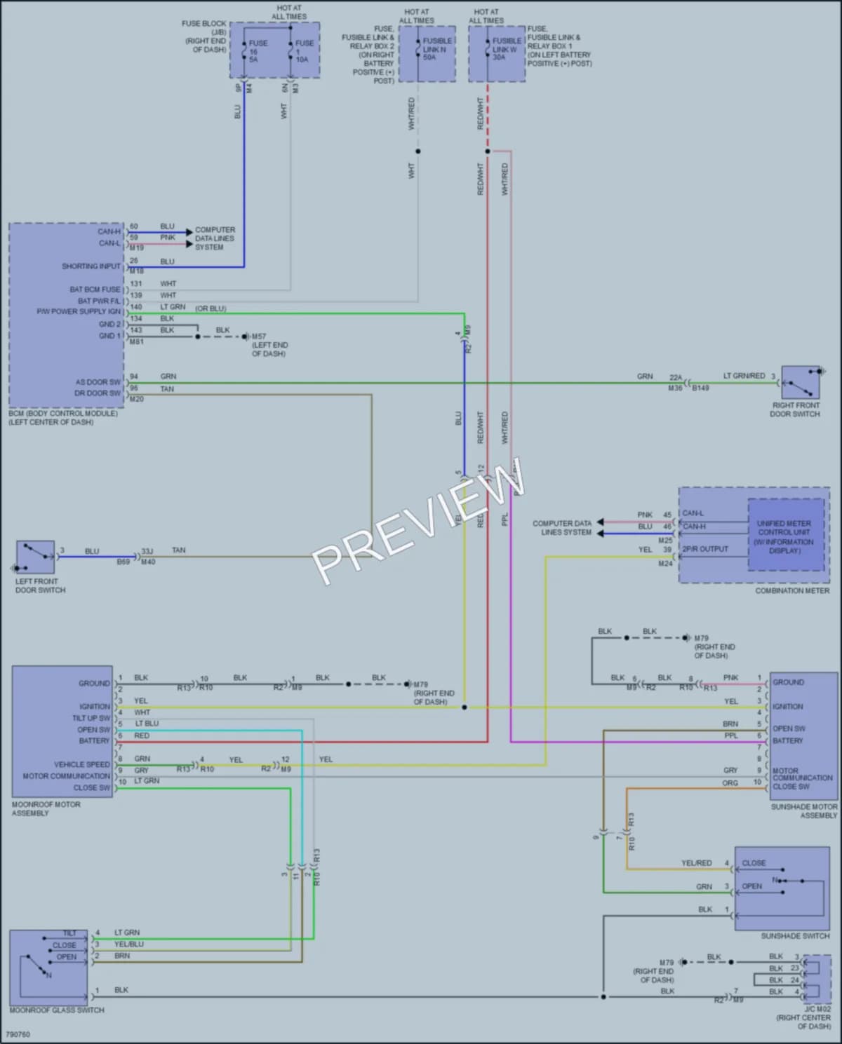 2022 Nissan Titan Power Top Sunroof wiring diagram preview