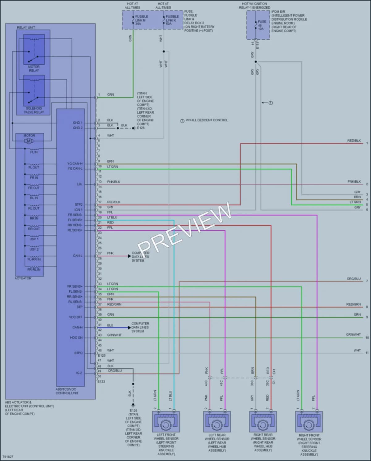 2022 Nissan TitanXD Anti Lock Brakes wiring diagram preview