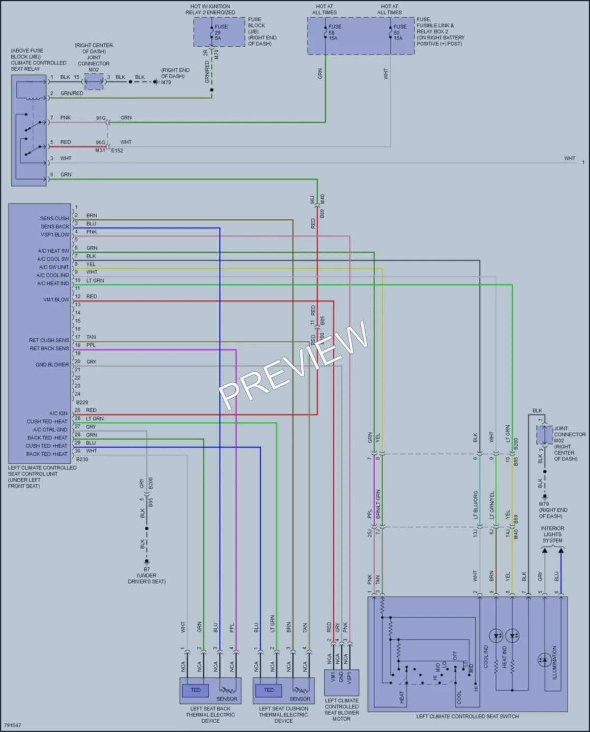 2022 Nissan TitanXD Power Seats wiring diagram preview
