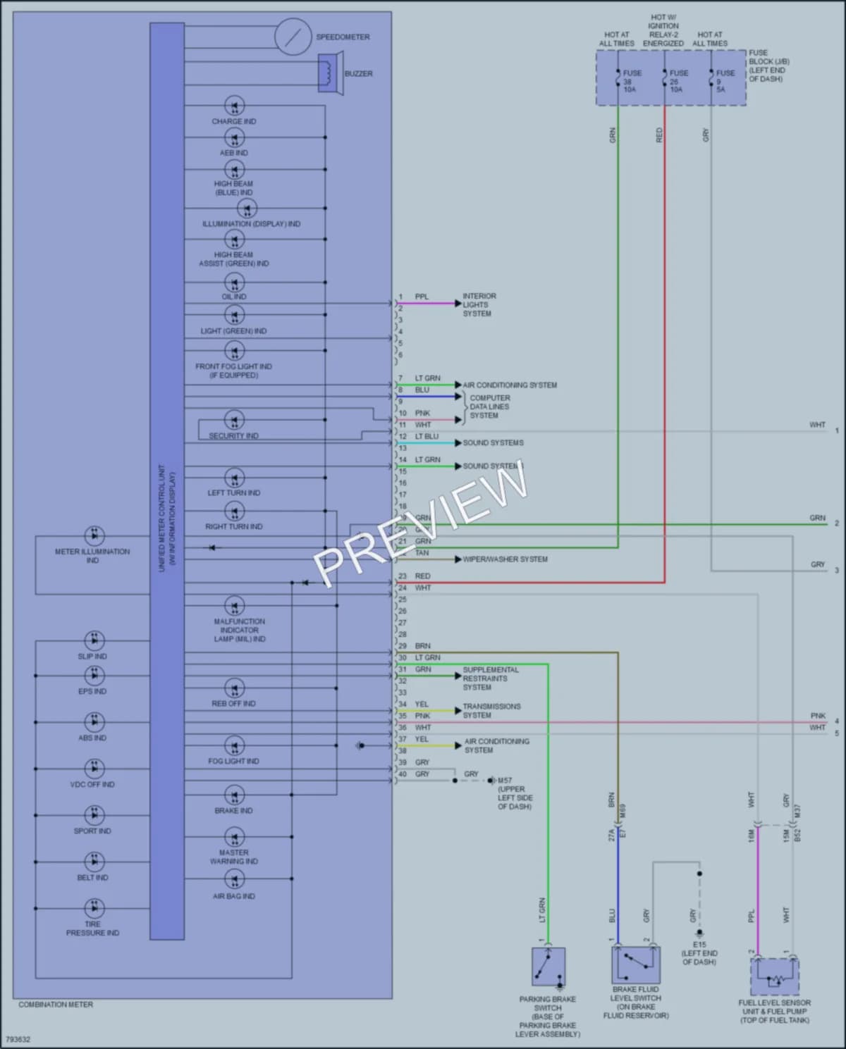 2022 Nissan Versa Instrument Cluster wiring diagram preview