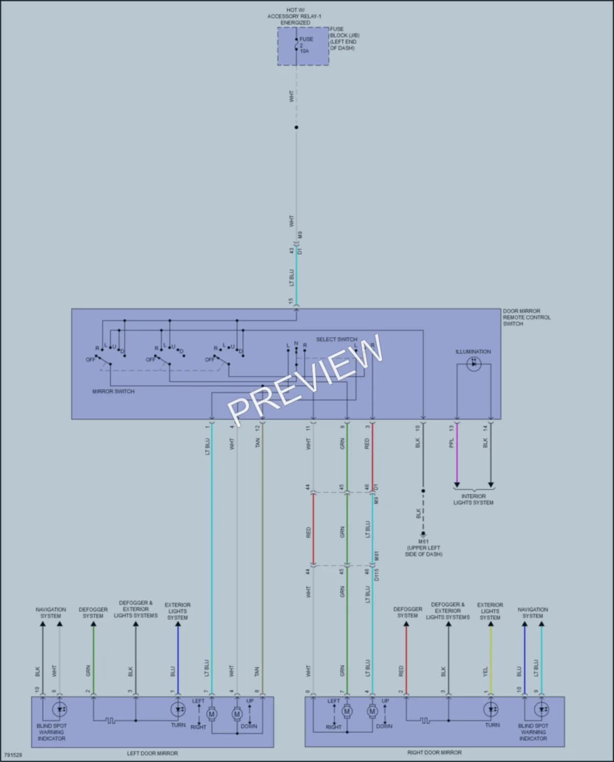 2022 Nissan Versa Power Mirrors wiring diagram preview