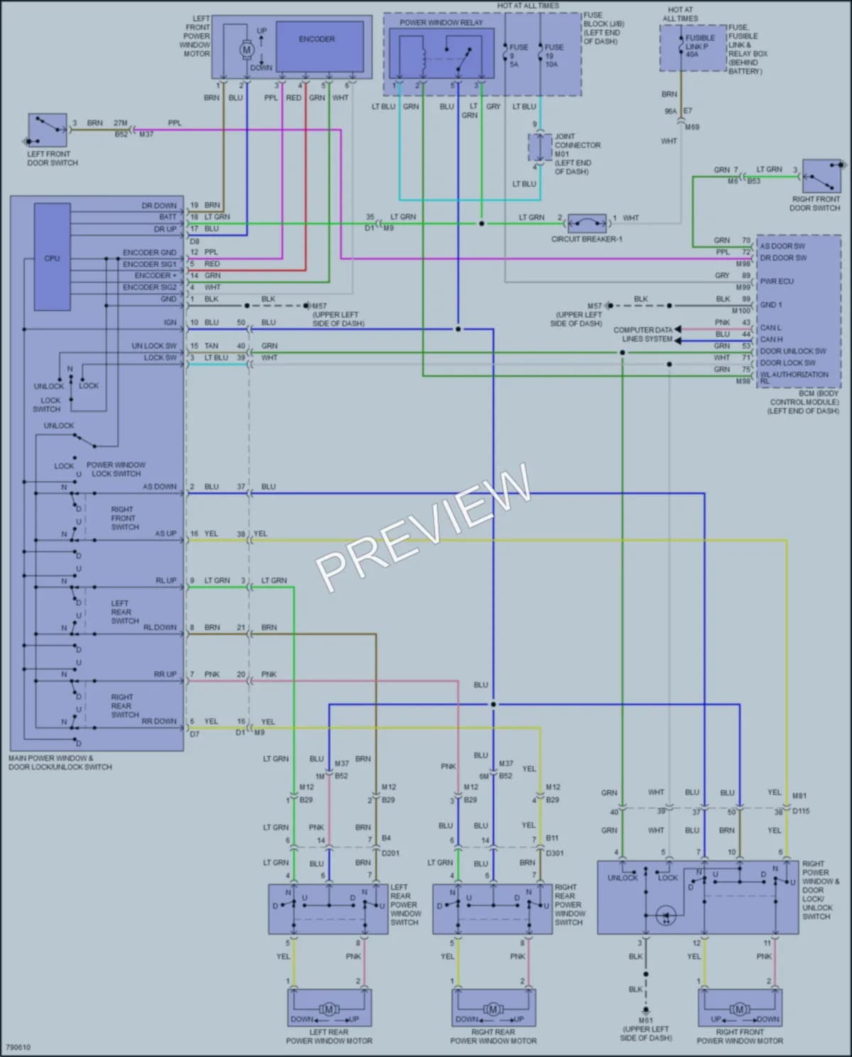 2022 Nissan Versa Power Windows wiring diagram preview