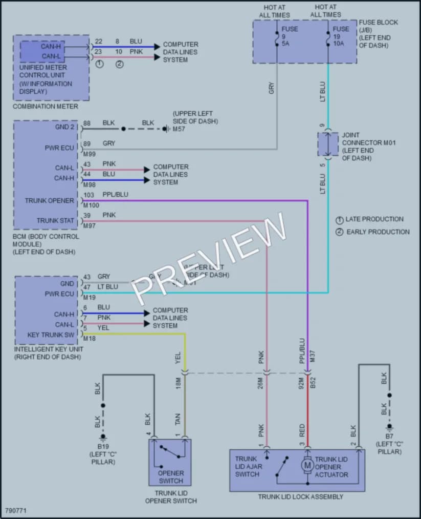 2022 Nissan Versa Trunk Tailgate Fuel Door wiring diagram preview