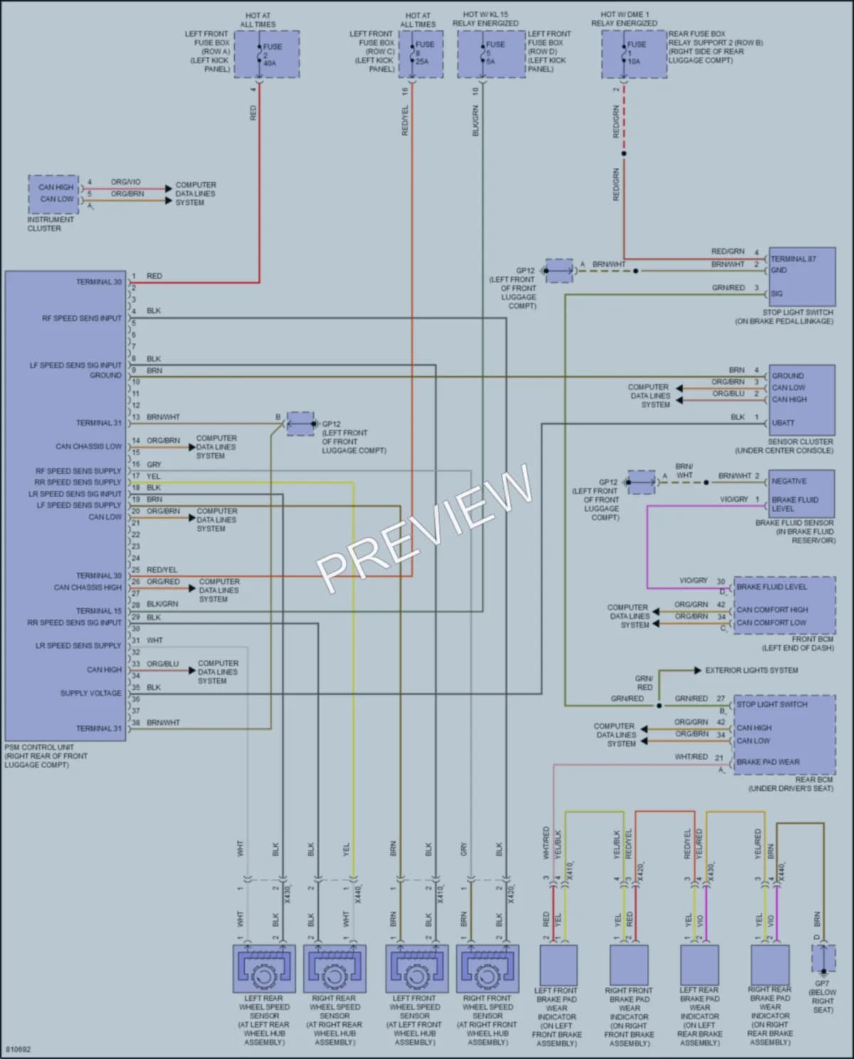 2022 Porsche 718Boxster Anti Lock Brakes wiring diagram preview