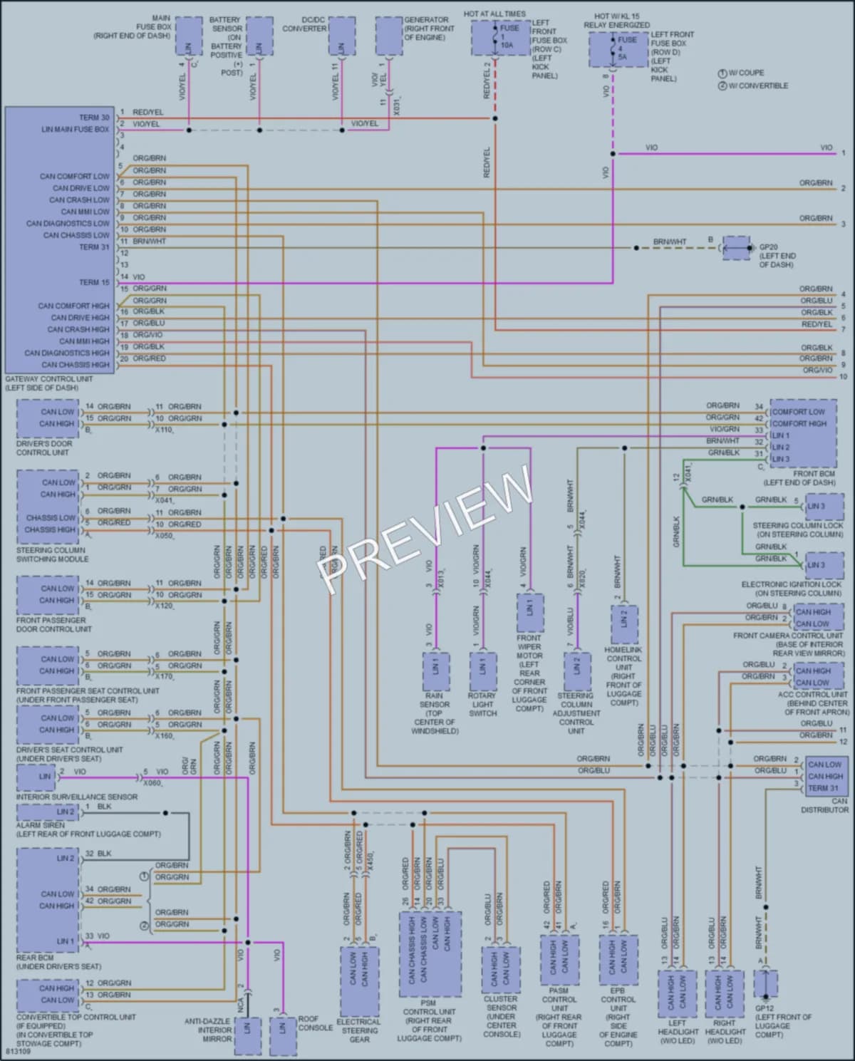 2022 Porsche 718Boxster Computer Data Lines wiring diagram preview